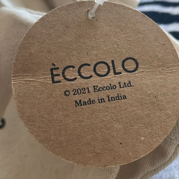 New Eccolo gold lettering bride to be heart simple beige canvas mini tote bag - Picture 8 of 10